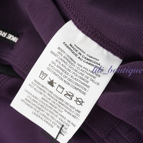 NWT Nike BV4385-525 Women Speed Tight 7/8 Training Leggings Flash Purple Black M - Picture 7 of 11